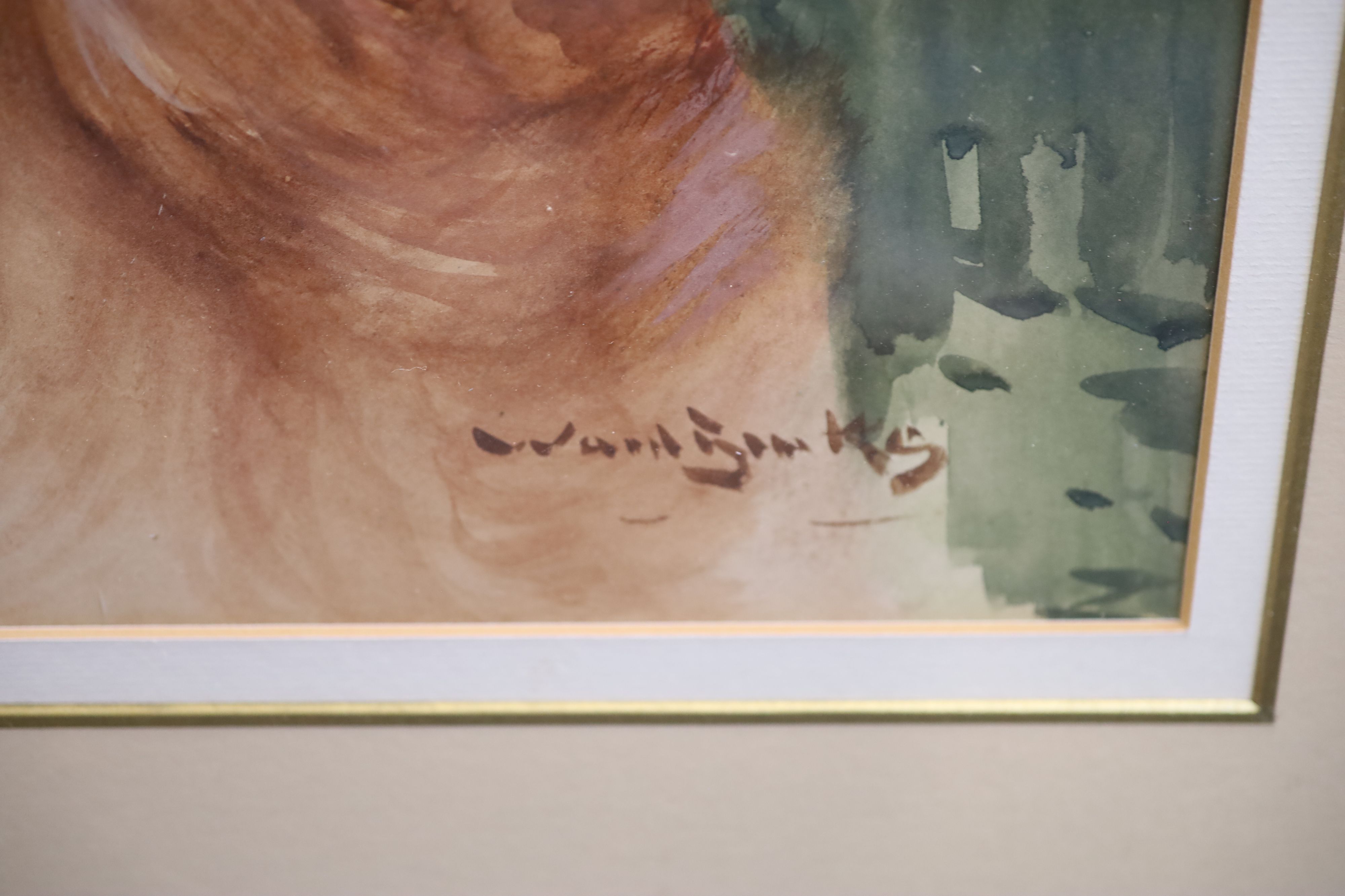 Reuben Ward Binks (1860-1945) Three Golden Retrievers 44.5 x 68cm.